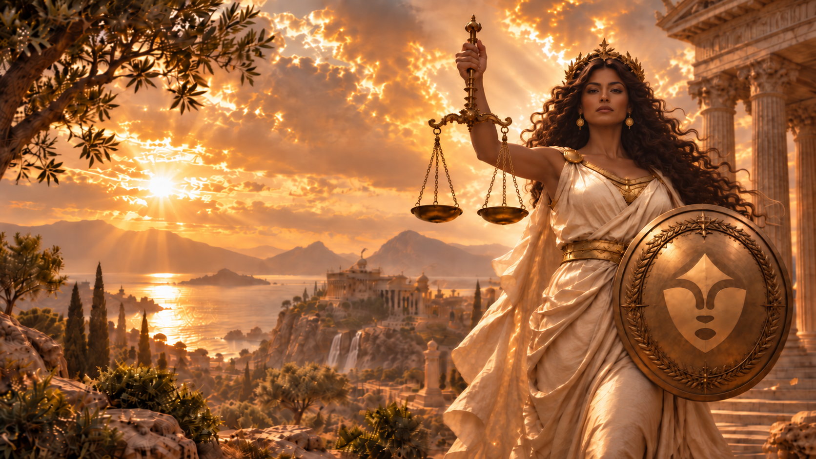 Alecto, a guardian figure standing for survivors of deepfake abuse and non-consensual intimate imagery